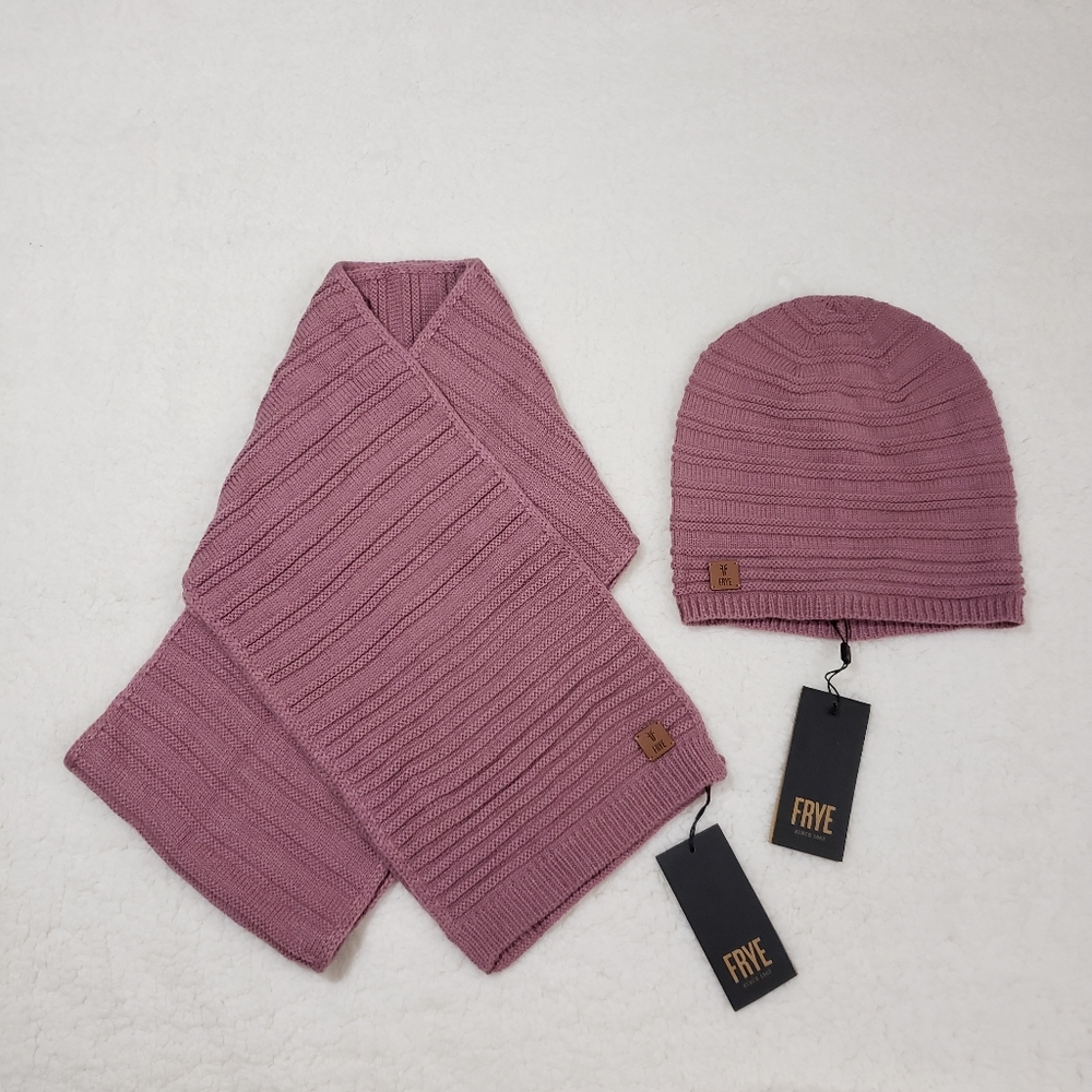 NWT Frye Knit Muffler Scarf & Hat Matching Set
